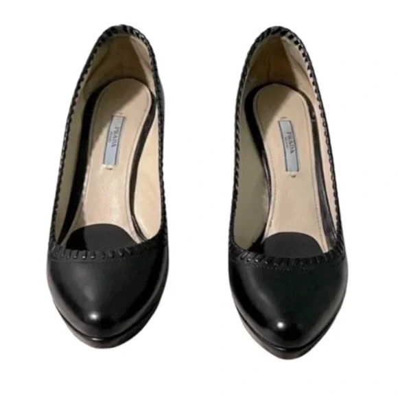 Prada Leather Stitch Pumps Classic Heels - Picture 5 of 6